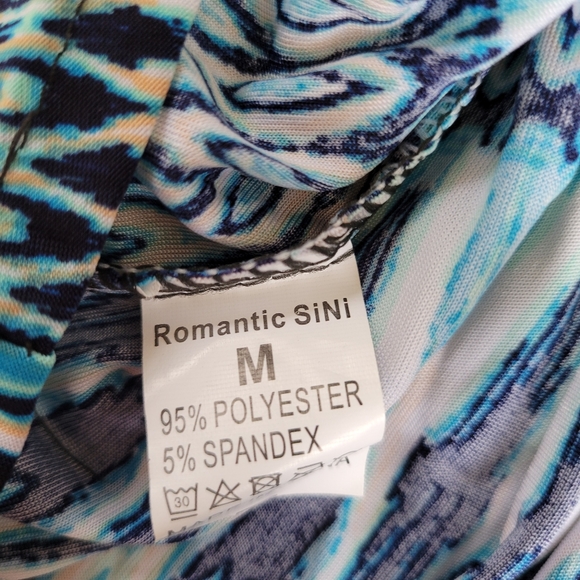 Romantic SiNi Blue Banded Hem Top Bubble Batwing - Picture 5 of 5